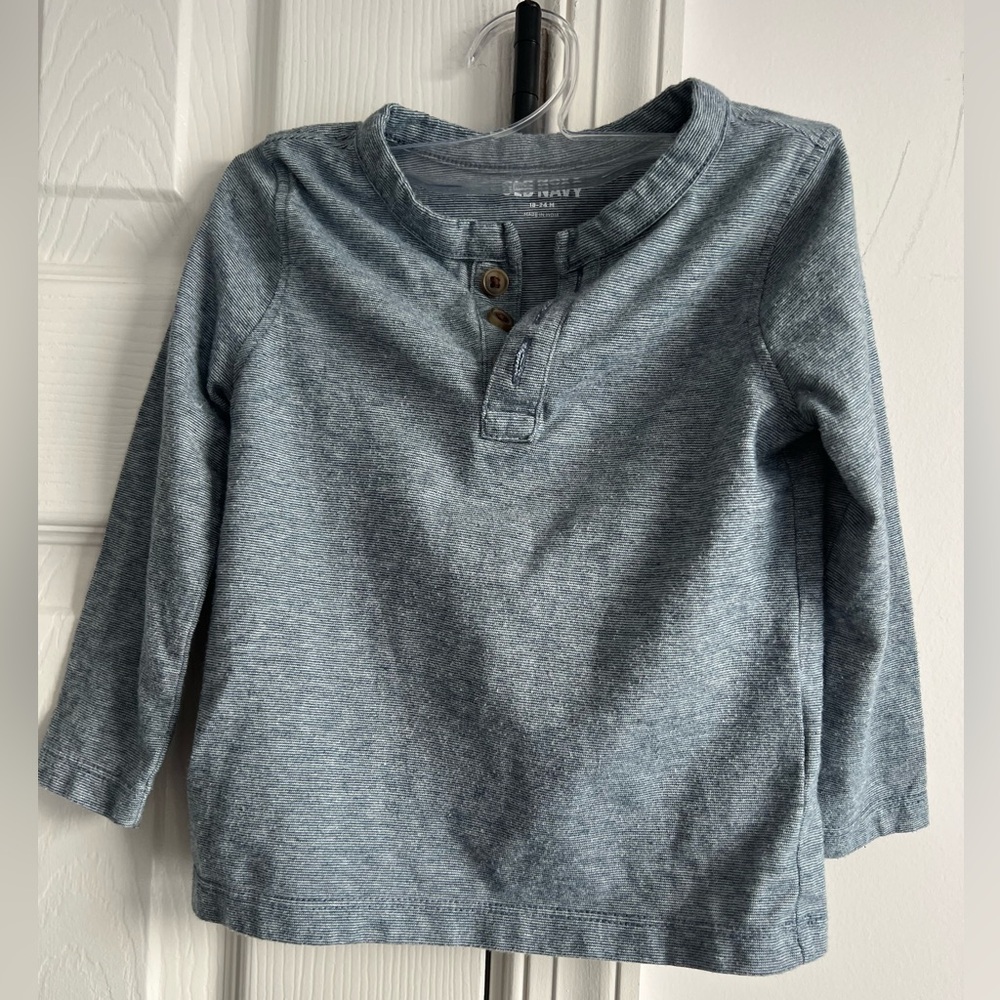 Boys 18-24 months Blue striped Long Sleeve Shirt